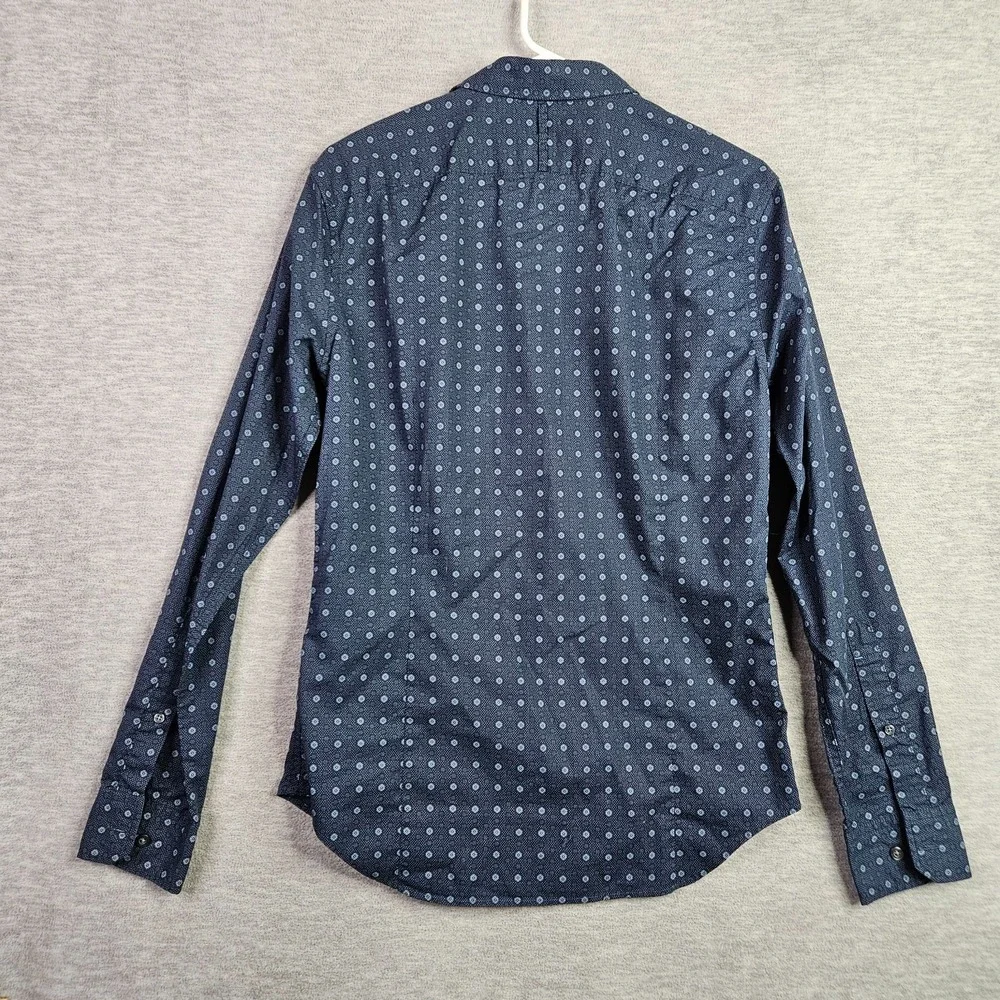 Banana Republic Men's Grant Fit Custom 078 wash Shirt Size S Blue Geometric NWT